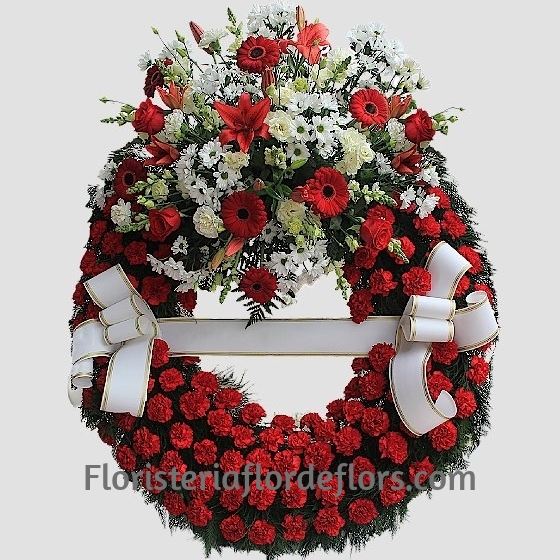 Corona Funeraria Roja especial para tanatorios