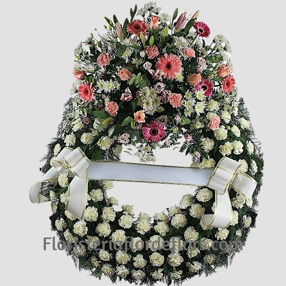 Corona de flores para tanatorio variada
